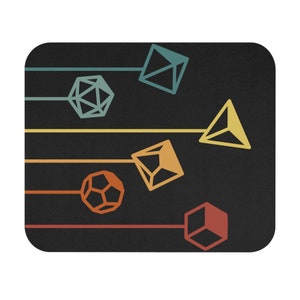 DND D20 Dice Mouse Pad, DND Mouse Pad, Dice Mouse Pad, Fantasy Gaming, RPG, Dungeon Master, Nerd Accessories, Gift For Gamer
