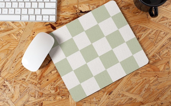 Sage Green Checkered Mouse Pad Aesthetic Mouse Pad Checkerboard Pattern Work From Home Trendy Desk Accessories Retro Cozy Office Accessories