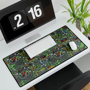 City Teppich Schreibtischmatte Nostalgie Mousepad 90er 2000er Nostalgie Geschenk 90er Mousepad Gaming Mousepad Tastatur Matte Retro Vintage Büro Deko Bild 2