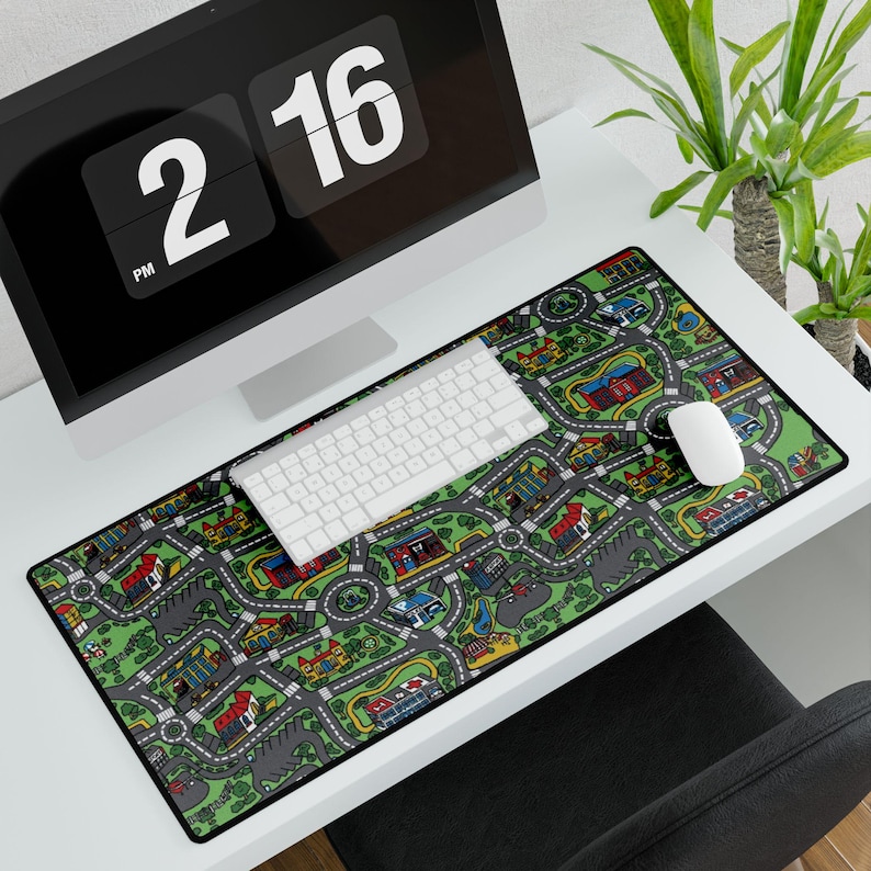 City Teppich Schreibtischmatte Nostalgie Mousepad 90er 2000er Nostalgie Geschenk 90er Mousepad Gaming Mousepad Tastatur Matte Retro Vintage Büro Deko Bild 2