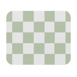 Tapis de souris à carreaux vert sauge Tapis de souris esthétique à motif damier, travail à domicile Accessoires de bureau tendance Accessoires de bureau rétro confortables image 4