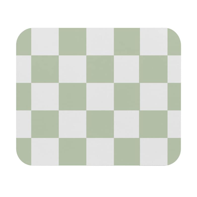 Tapis de souris à carreaux vert sauge Tapis de souris esthétique à motif damier, travail à domicile Accessoires de bureau tendance Accessoires de bureau rétro confortables image 4