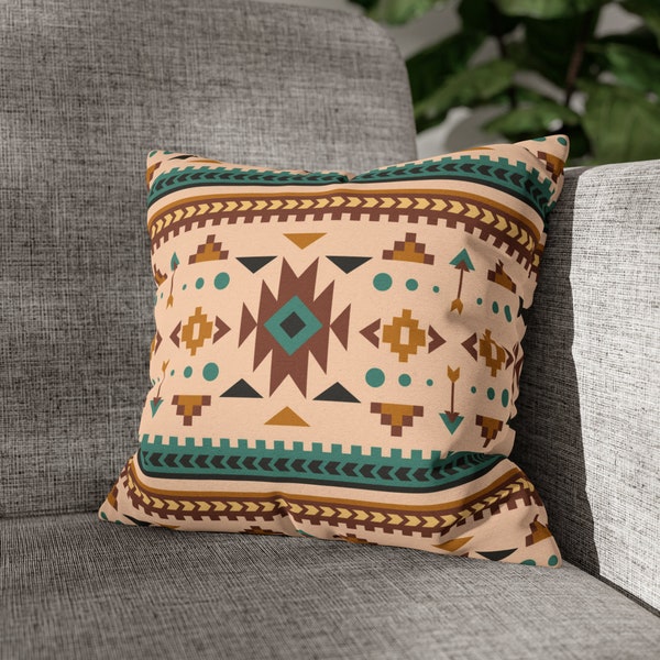 Aztec Pillow Case, Tribal Pillow, Southwestern Pillow Case, Farmhouse Decor, Cottagecore Decor, Native American Decor,  Western Pillow Case