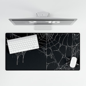 Spider Web Desk Mat Gift For Goth Aesthetic Office Decor XL Desk Mats Gaming Desk Mat Gift For Her XXL Mousepad Desks Pad Spooky Accessory