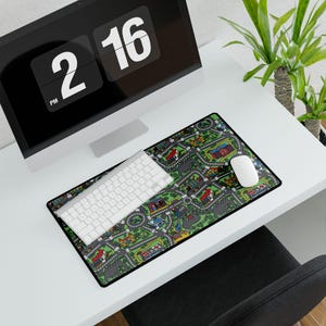 City Teppich Schreibtischmatte Nostalgie Mousepad 90er 2000er Nostalgie Geschenk 90er Mousepad Gaming Mousepad Tastatur Matte Retro Vintage Büro Deko Bild 5