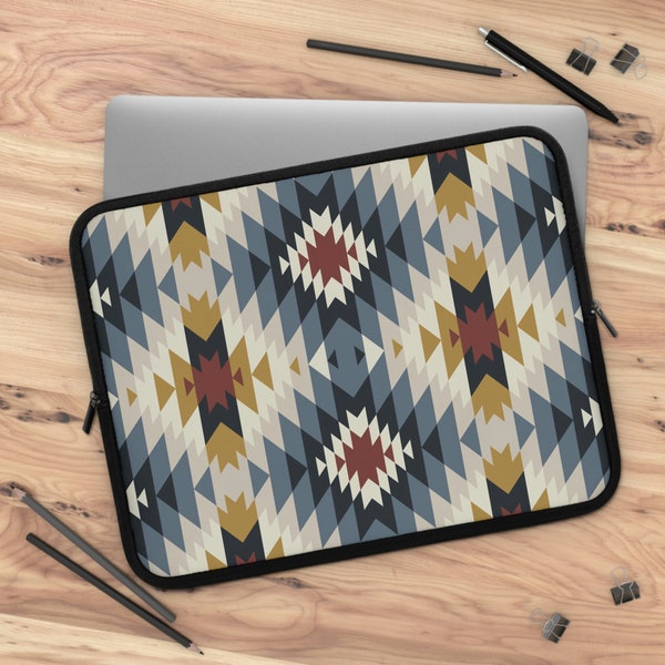 Aztec Laptop Sleeve, Native American Laptop Sleeve, Tribal Western Laptop Sleeve, Western Boho Case, Southwestern, Macbook Air, Macbook Pro