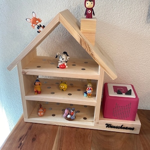Toniehaus, Tonieregal, Tonie Regal, Standregal passend für Toniefiguren, Montessori Spielzeug aus Kiefernholz, handmade