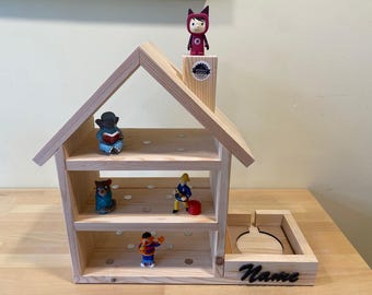 Tonie House / Tonie Shelf / Tonie Rack / Wooden House suitable for Tonie figures, made of real wood, Montessori, sustainable, handmade, customizable