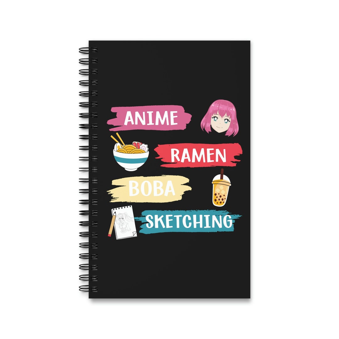 Anime Sketchbook Anime Ramen Boba Sketching Anime Gift Etsy
