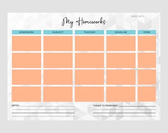 homework planner Digital Homework Planner, minimal, Notability Planner, Homework Planner