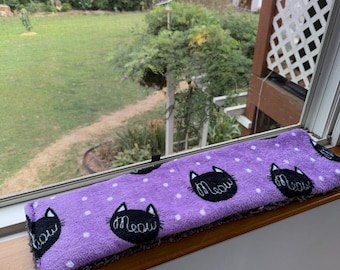 Sherpa Cat Window Pad: Kitty Print Cushion (6"x24")