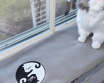 Window Sill Cat Pad: Sherpa Fleece, Cushioned Cat Bed (6" x 24")