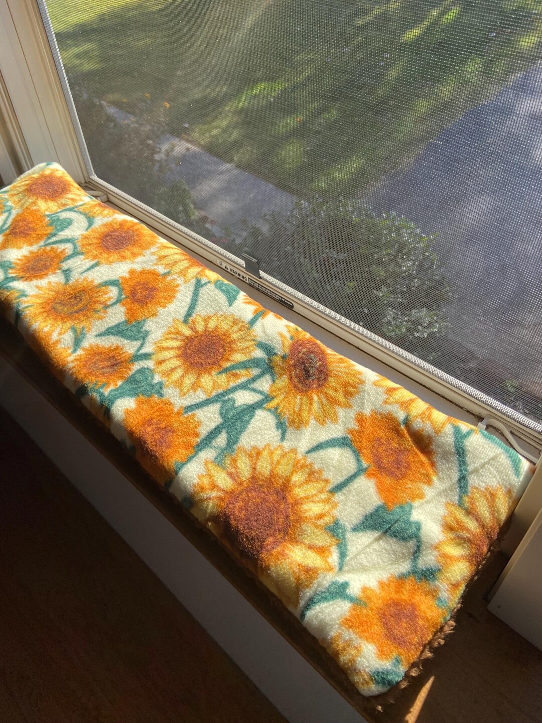 Sunflower Cat Window Pad: Reversible Fleece Sill Cushion (6 Inch) - Etsy