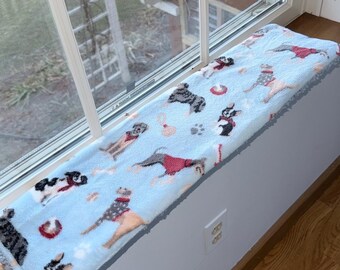 Handmade Pet Window Pad Sherpa & Fleece Sill Pillow