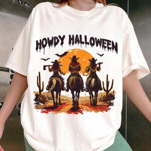 Howdy Halloween PNG, Retro Halloween Png, Funny Halloween PNG, Funny Cowgirl Halloween Shirt Design, Spooky Cute Western Halloween Clipart