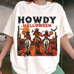 Howdy Halloween PNG, Retro Halloween Png, Funny Halloween PNG, Funny Cowgirl Halloween Shirt Design, Spooky Cute Western Halloween Clipart