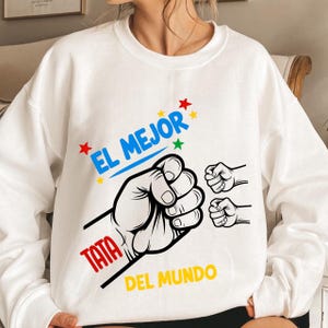 El Mejor Papi Del Mundo Fist Bump Spanish Papá Custom Name png, Vintage Spanish Papá Png, Custom Father's Day Png, Latina Dad Gift