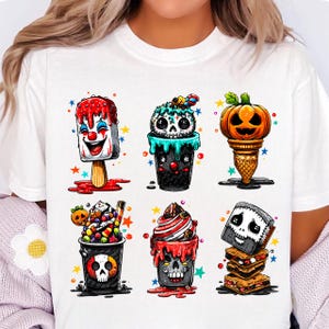 Spooky Summer Halloween Sublimation Png, Ice Cream Horror Png, Funny Halloween Png, Vintage Summer png, Halloween Horror Characters