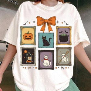 Retro Halloween Cat Ghost Png, Girly Halloween Png, Fall Png, Halloween Png, Spooky Season Png, Pumpkin Halloween, Spooky Mama png