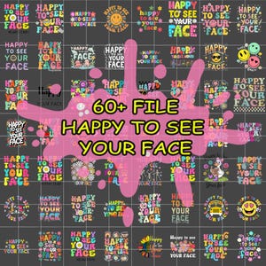 60+ Design Happy To See Your Face Png Bundle, Happy To See Your Face Png, Retro Groovy Png, First Day Of School Png, Back to School Png