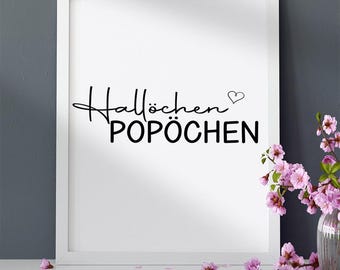 Hello Little Bum - Funny Bathroom Poster - Wall Art with Saying