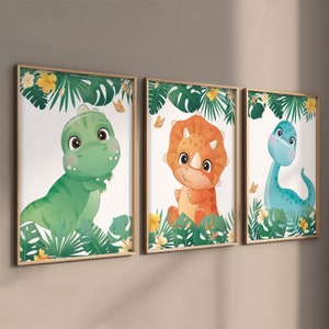 Set di 3 poster, immagini decorative, decorazione per la cameretta dei bambini, immagini di poster, decorazioni per la cameretta dei bambini, poster per bambini A5/A4/A3/A2 - dinosauri