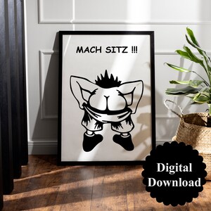 Digitale Datei | Gäste WC Toilette | Badezimmer | A2 A3 A4 Poster | Lustig |  Humor | Zum Selbst Ausdrucken | Download | Mach Sitz