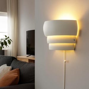 Wohnzimmer - Flur Lampe Minimalistische Wandleuchte Weiß aus Stahl Wandlampe - Skandinavisches Wandleuchte