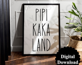 Digital File | Guest toilet toilet | Bathroom | A2 A3 A4 Posters | Funny | humor | To print yourself | Download | Pipi Kaka Land