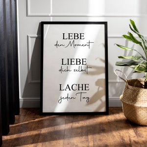 30x40 / 40x50/ A2/ A3/ A1Wanddekoration Flur, Wohnzimmer, A1 A2 A3 A4 Poster, Digital Download, Liebes Poster, Lebe, Lache, Liebe