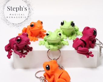 Frog Keychain | Amphibian Pocket Buddy | Hand-Painted | Made-To-Order | Articulated Fidget Toy | Authorized MatMire Makes Vendor