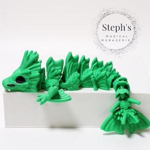 3D Printed Dragon | Koi Dragon | Koi Fish Dragon | Hand-Painted | Made-To-Order | CinderWing3D | Articulated Fidget Toy