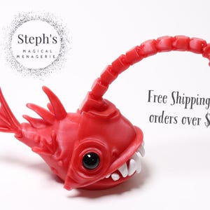 Angler Fish | Deep-Sea Fish Figurine | Hand-Painted | Made-To-Order | Articulated Fidget Model | Authorized Twisty Prints Vendor image 4