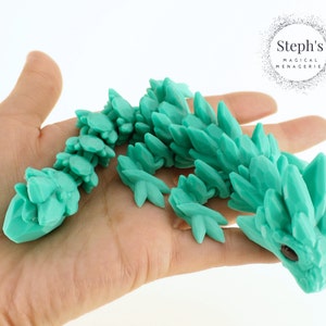 3D Printed Dragon | Gemstone Dragon | Cave Dragon | Hand-Painted | Made-To-Order | Articulated Fidget Toy | CinderWing3D