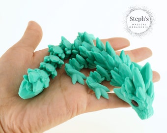 Articulated Dragon Toy | Gemstone Dragon | Baby-Sized | Articulated Fidget Toy | 3D Printed Pet | CinderWing3D