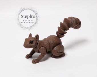 Tree Squirrel | Small Rodent Figurine | Desk Toy | Hand-Painted |Made-To-Order | Articulated Fidget Toy | Authorized MatMire Makes Vendor