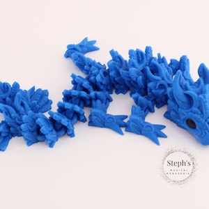 3D Printed Dragon | Lunar Dragon | Moon Dragon | Hand-Painted | Made-To-Order | Articulated Dragon Toy | CinderWing3D