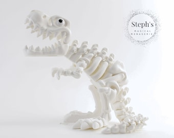Tyrannosaurus Fossil | T-Rex Dinosaur Skeleton Figure | Hand-Painted | Made-To-Order | Articulated Fidget | Authorized Flexi Factory Vendor