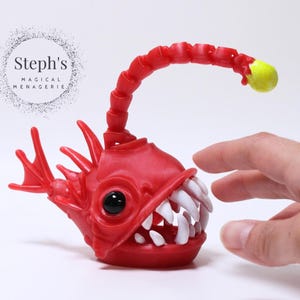 Angler Fish | Deep-Sea Fish Figurine | Hand-Painted | Made-To-Order | Articulated Fidget Model | Authorized Twisty Prints Vendor image 5