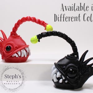 Angler Fish | Deep-Sea Fish Figurine | Hand-Painted | Made-To-Order | Articulated Fidget Model | Authorized Twisty Prints Vendor image 3