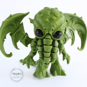 3D-geprinte gelede cryptid | Cthulhu | Handgeschilderd | Op bestelling gemaakt | Gedraaide prints | Knikspeeltje