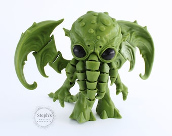 3D Printed Articulated Cryptid | Cthulhu | Hand-Painted | Made-To-Order | Twisty Prints | Articulated Fidget Toy