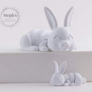 Flexible Bunny 3D Print | Lazy Bunny | Made-To-Order | Mcgybeer | Articulated Fidget Toy | Woodland Bunny | Easter Bunny |