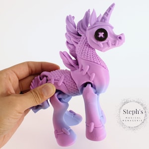 3D gedrucktes Einhorn | Ausgestopftes Einhorn | Handgemalt | Auf Bestellung | Trendige Drucke | Gelenk Fidget Spielzeug