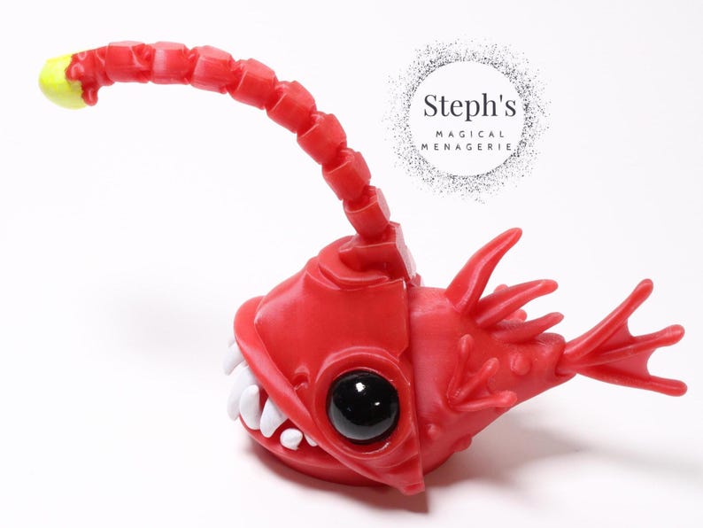 Angler Fish | Deep-Sea Fish Figurine | Hand-Painted | Made-To-Order | Articulated Fidget Model | Authorized Twisty Prints Vendor image 6