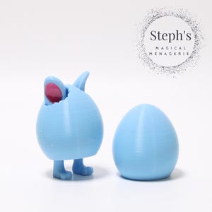 3D Printed Easter Egg | Eggling Standee | Bunny-Eared Eggling Standee | Hand-Painted | Made-To-Order | Zou3D | Articulated Fidget Toy