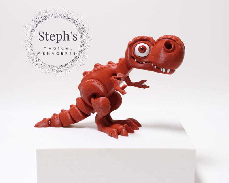 T-Rex | Tyrannosaurus Dinosaur Figurine | Hand-Painted | Made-to-Order | Articulated Fidget Toy | Authorized Flexi Factory Vendor image 6