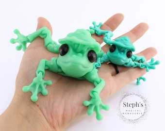 Mushroom Frog | Fantasy Frog | Hand-Painted | Made-To-Order | Articulated Fidget Toy | Authorized CinderWing3D Vendor