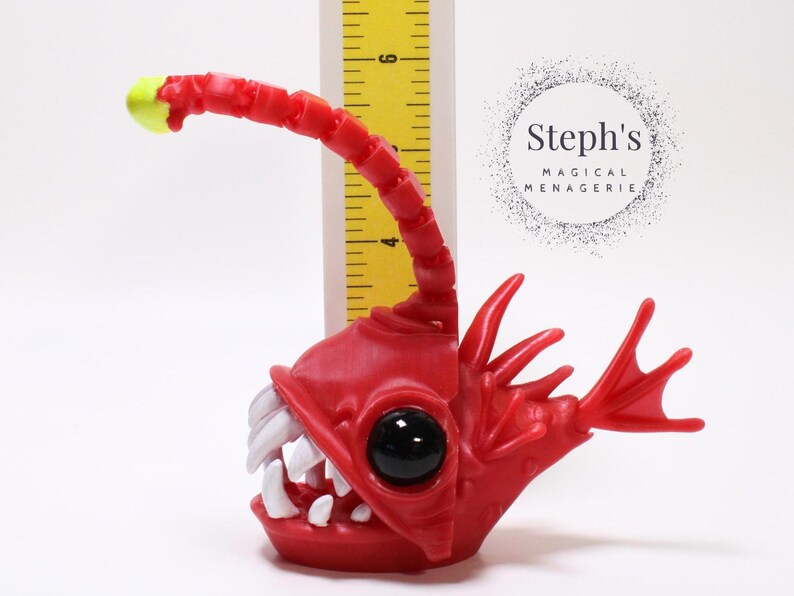 Angler Fish | Deep-Sea Fish Figurine | Hand-Painted | Made-To-Order | Articulated Fidget Model | Authorized Twisty Prints Vendor image 8