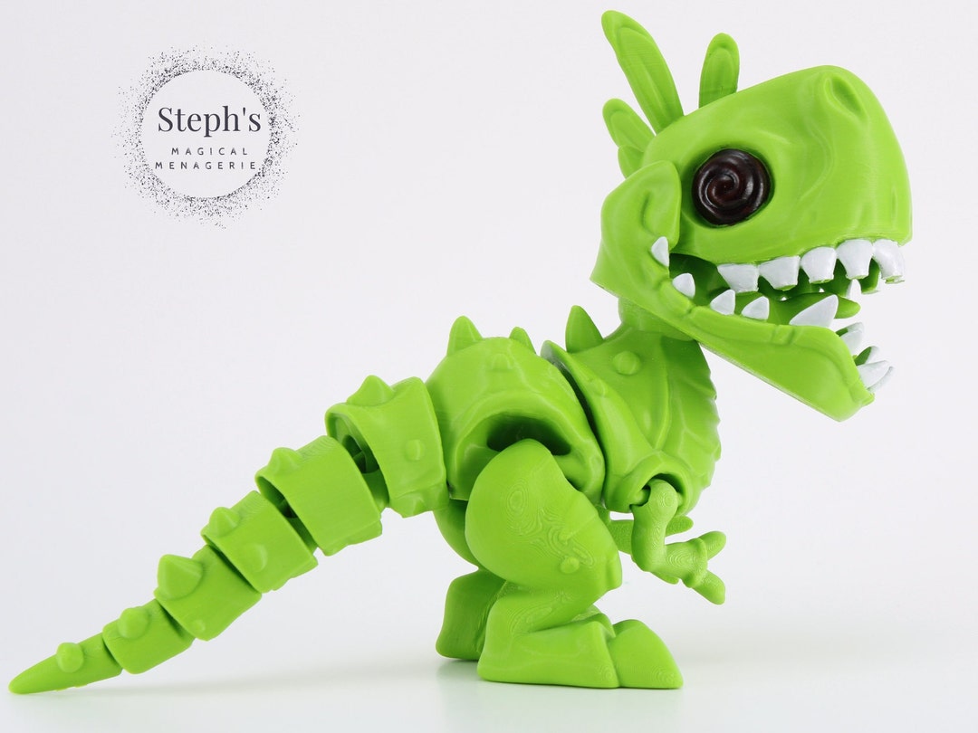 3D Printed T-Rex Dinosaur Fidget Toy - Articulated, Flexible Dino Figure For Stress Relief & Decoration